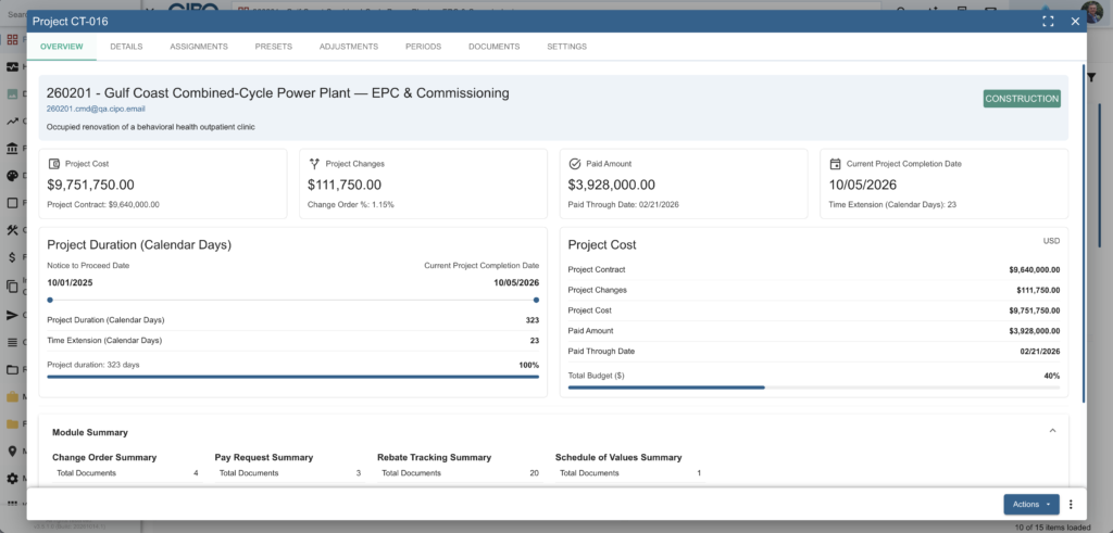 CIPO EPC Project Sample